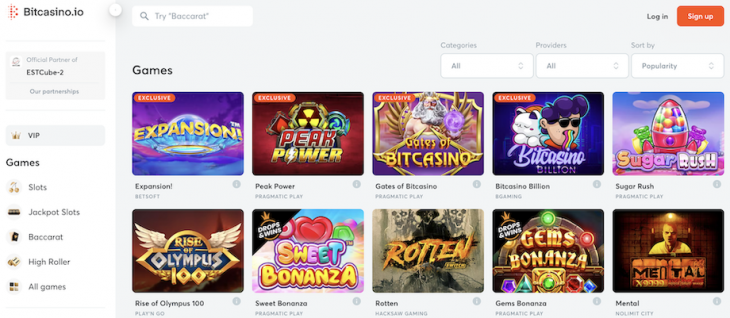 Bitcasino.io 게임