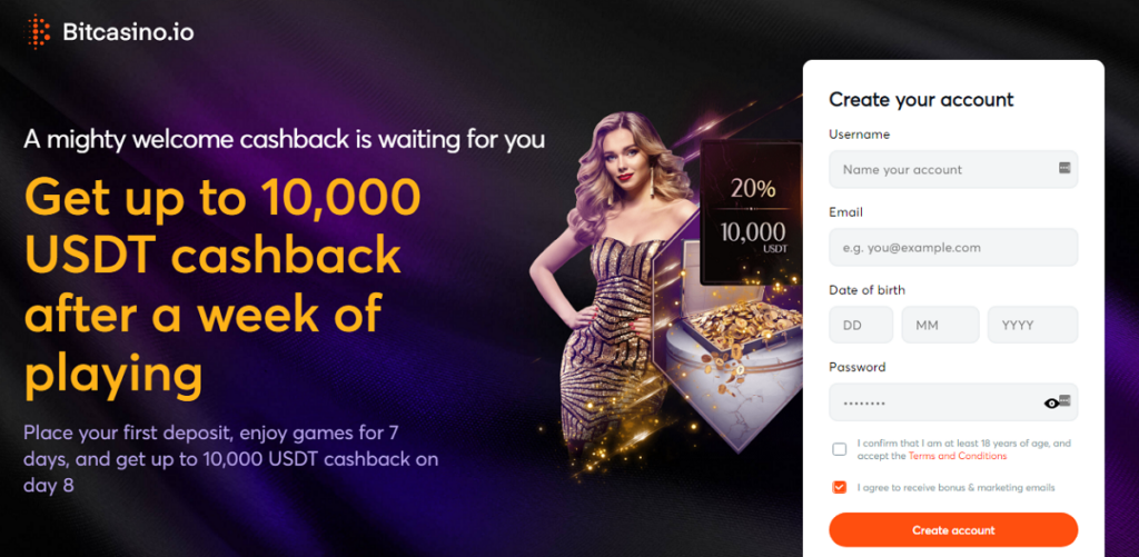 Bitcasino 캐시백 보너스